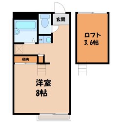 小山駅 バス12分  喜沢分岐点北下車：停歩5分 2階の物件間取画像